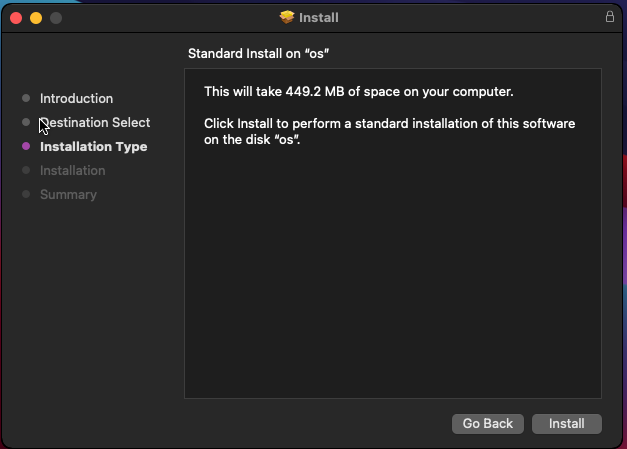 Driver Installation Window