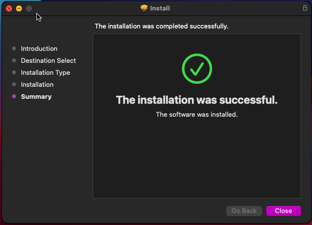 Driver Installation Window
