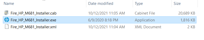 The location that the files were extracted to